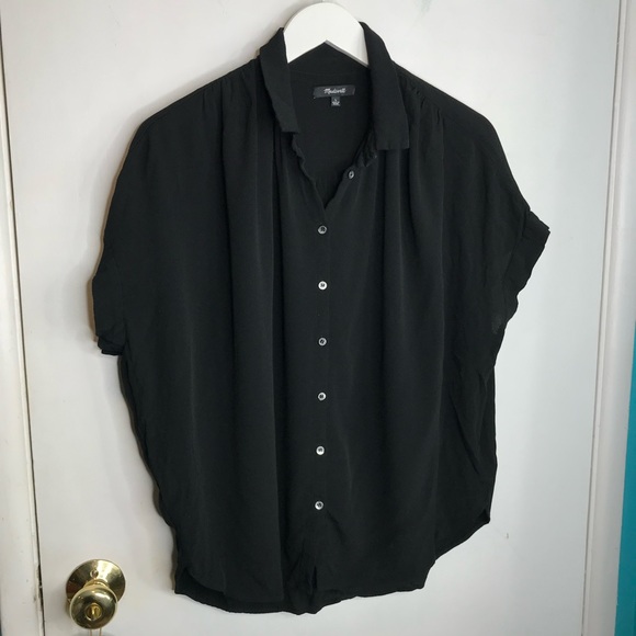 Madewell Tops - Madewell black short sleeves button down oversized shirt